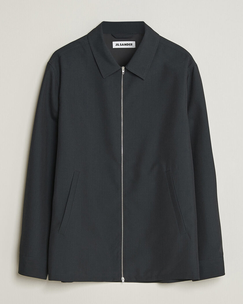Jil Sander Zip Shirt Jacket Charcoal – Grå
