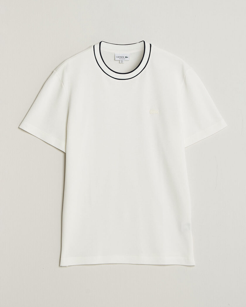 Lacoste Contrast Rib Piqué T-Shirt Flour – Hvit