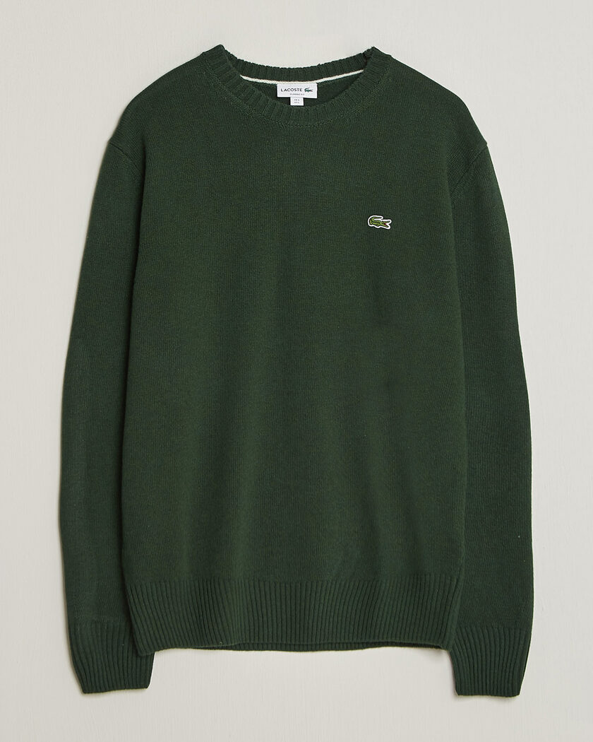 Lacoste Carded Wool Crew Neck Sinople – Grønn
