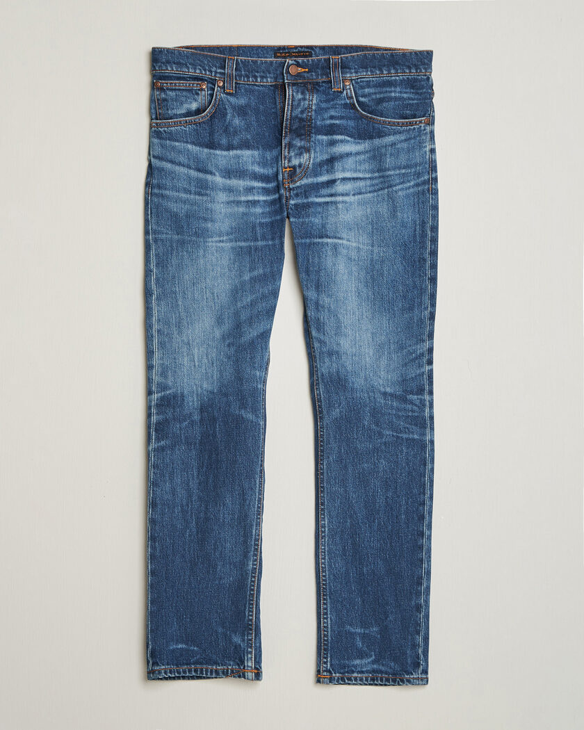Nudie Jeans Grim Tim Jeans Life Tracks – Blå