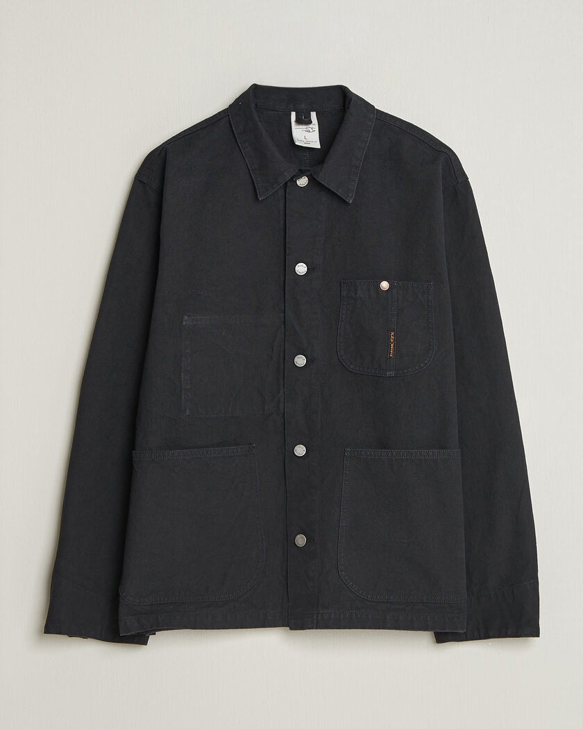 Nudie Jeans Howie Duck Canvas Chore Jacket Black – Svart