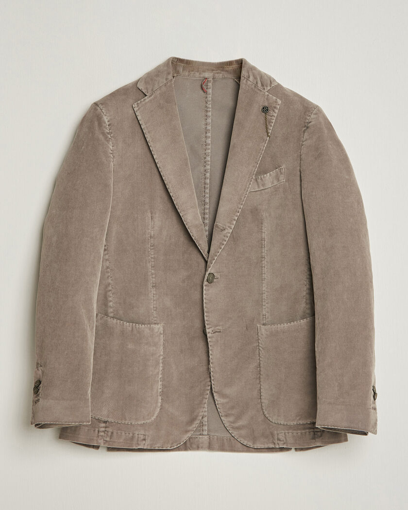 Santaniello Corduroy Patch Pocket Blazer Taupe – Beige