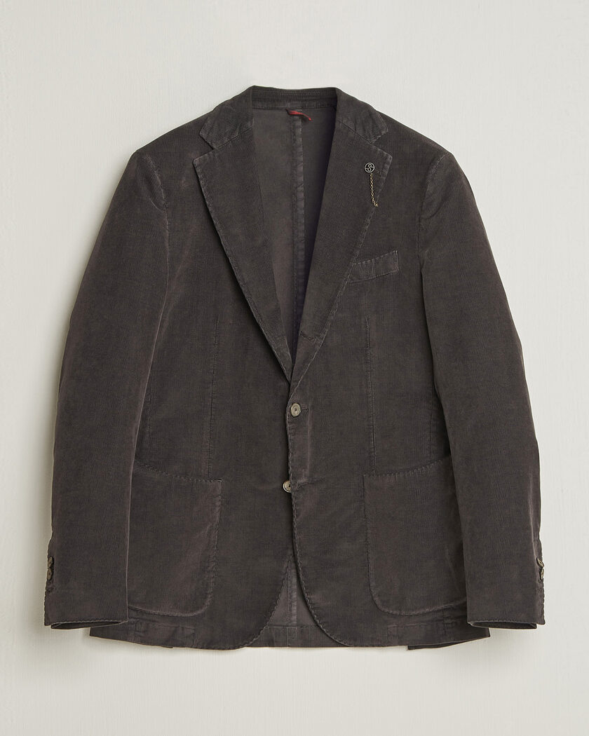 Santaniello Corduroy Patch Pocket Blazer Dark Grey – Grå