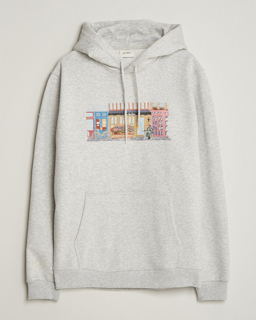 LES DEUX Market Hoodie Snow Melange – Grå