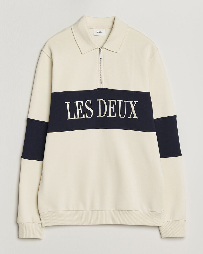 LES DEUX Zipper Rugby Sweatshirt Ivory – Hvit