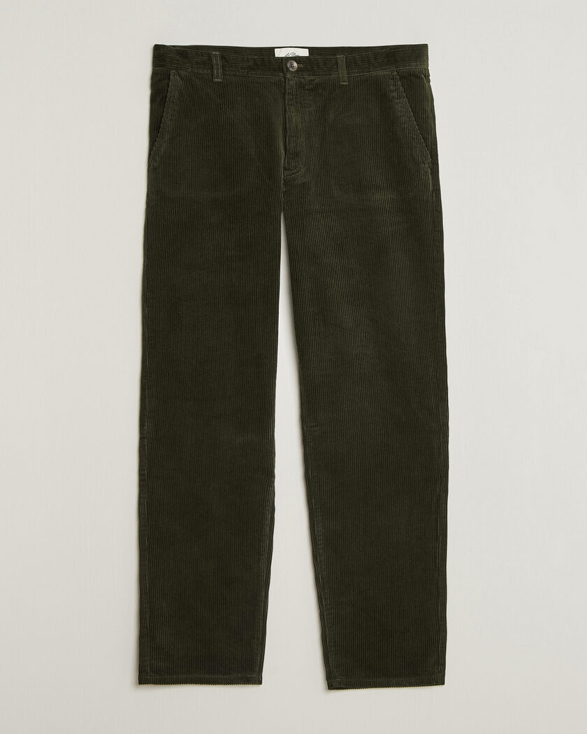 LES DEUX Corduroy Tapered Pants Rosin Green – Grønn