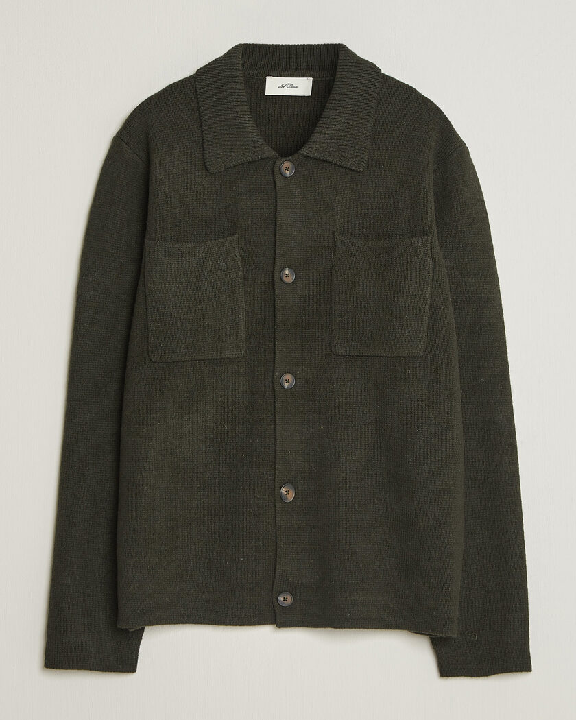 LES DEUX Milano Knit Overshirt Rosin Green – Grønn