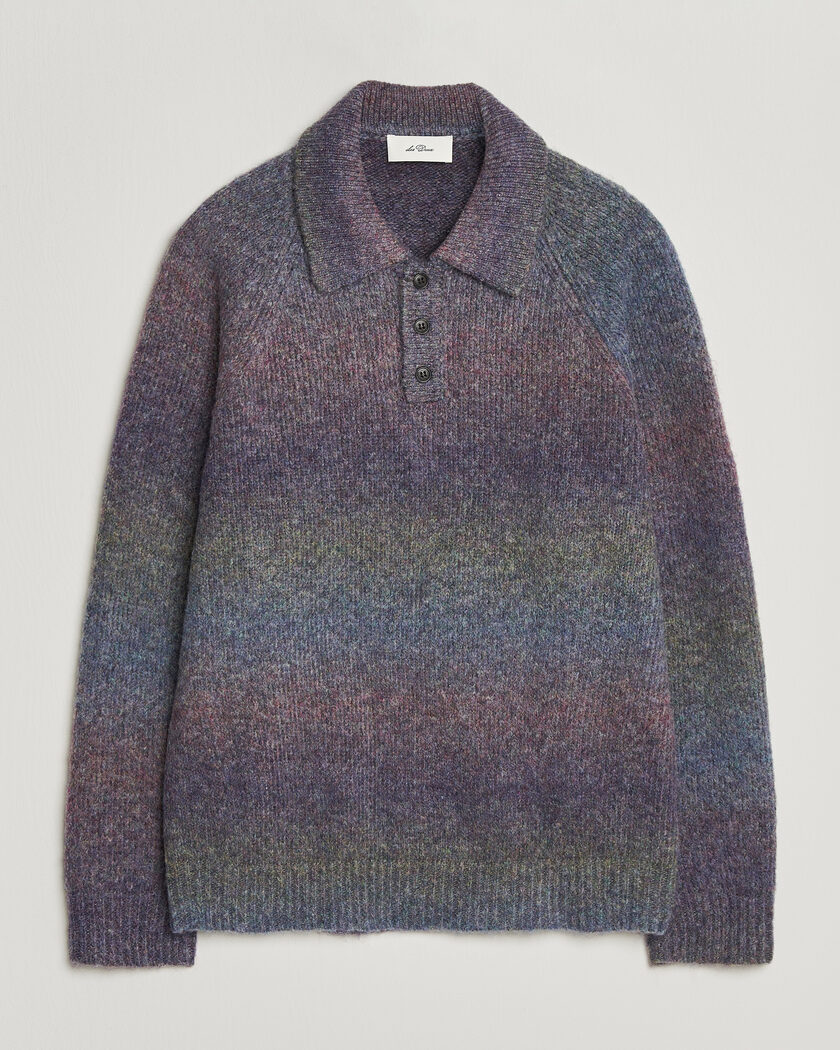 LES DEUX Gradient Knitted Polo Spiced Plum – Flerfarget
