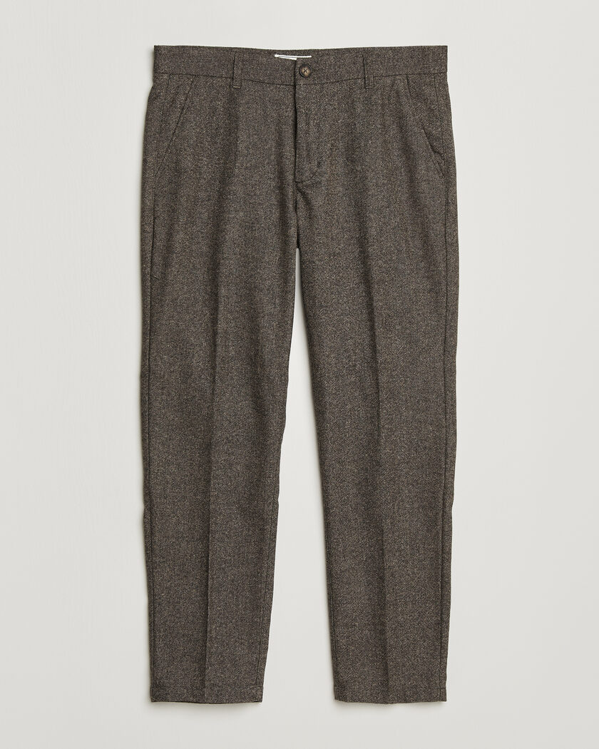 LES DEUX Wool Melange Reg Suit Pants Caribou – Brun