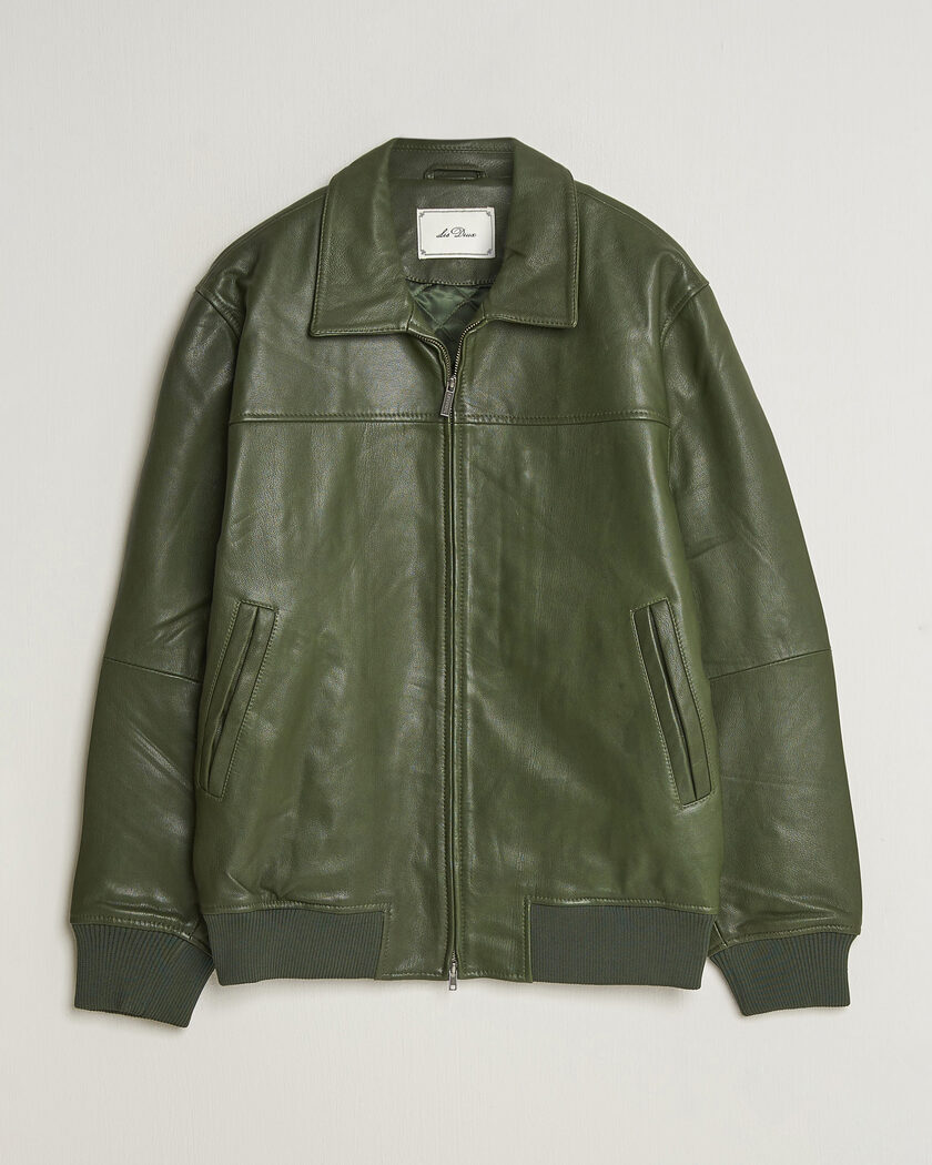 LES DEUX Leather Varsity Jacket Rifle Green – Grønn