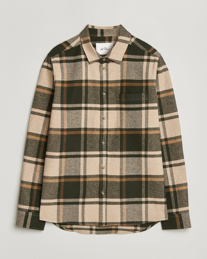 LES DEUX Check Flannel Shirt Rosin Green – Flerfarget