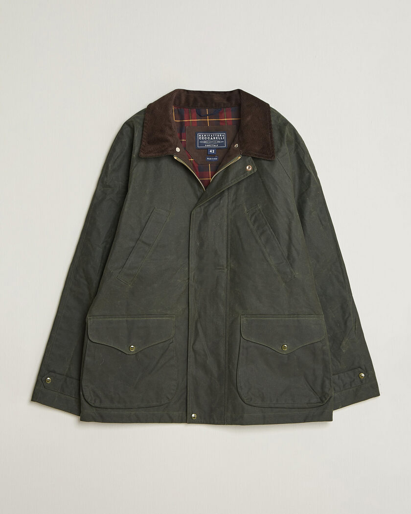 Manifattura Ceccarelli Rain Caban Wax Cloth Dark Green – Grønn
