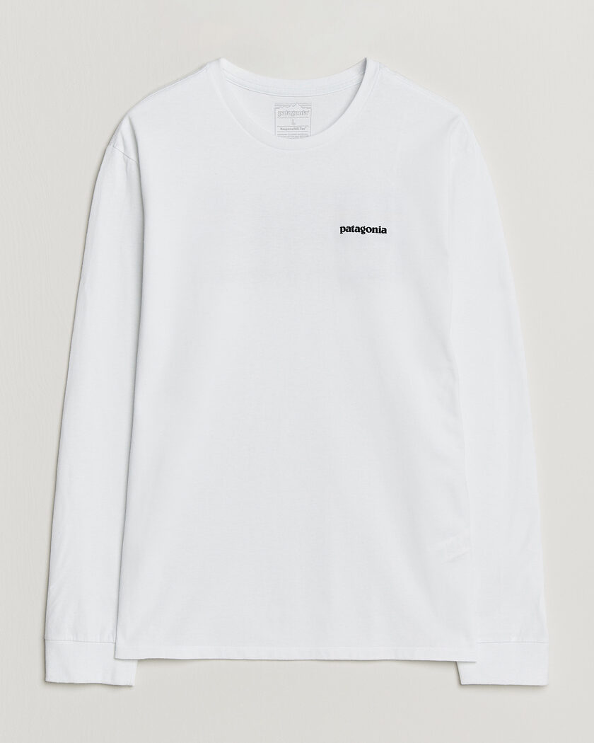 Patagonia P-6 Logo Responsibili LS T-Shirt Fiber White – Hvit