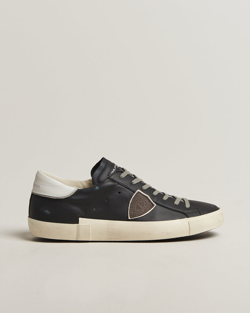Philippe Model PRSX Low Top Suede Sneaker Black/White – Svart