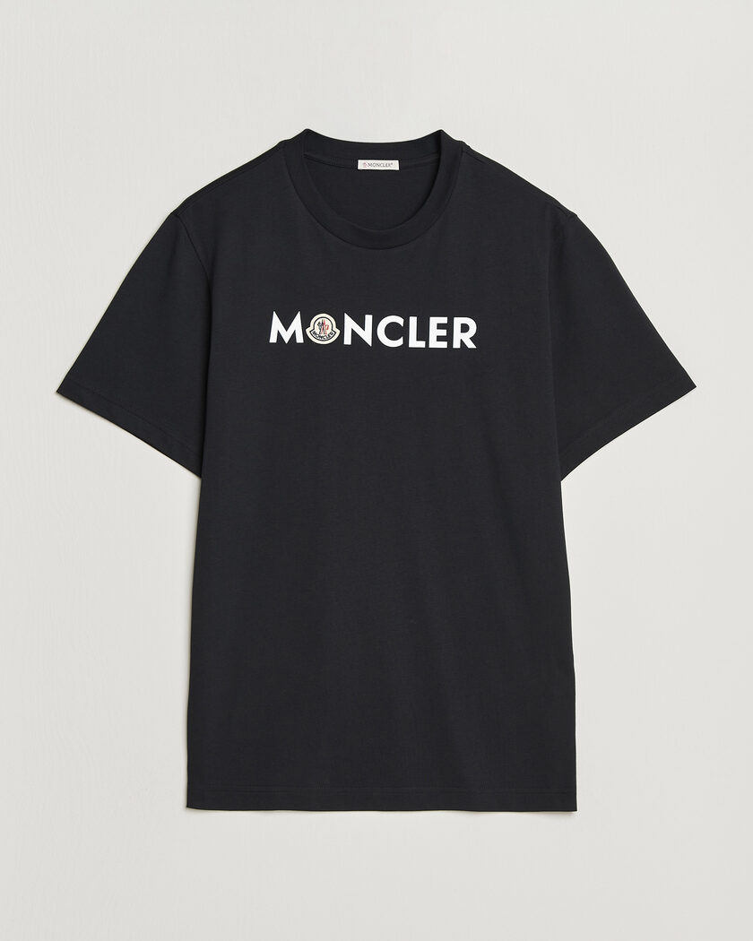 Moncler Logo Lettering T-Shirts Navy – Blå