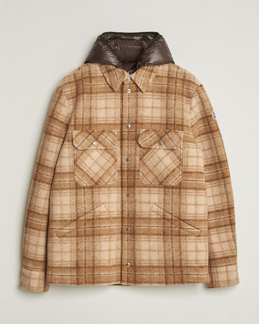 Moncler Nyvalin Shirt Jacket Brown Check – Brun