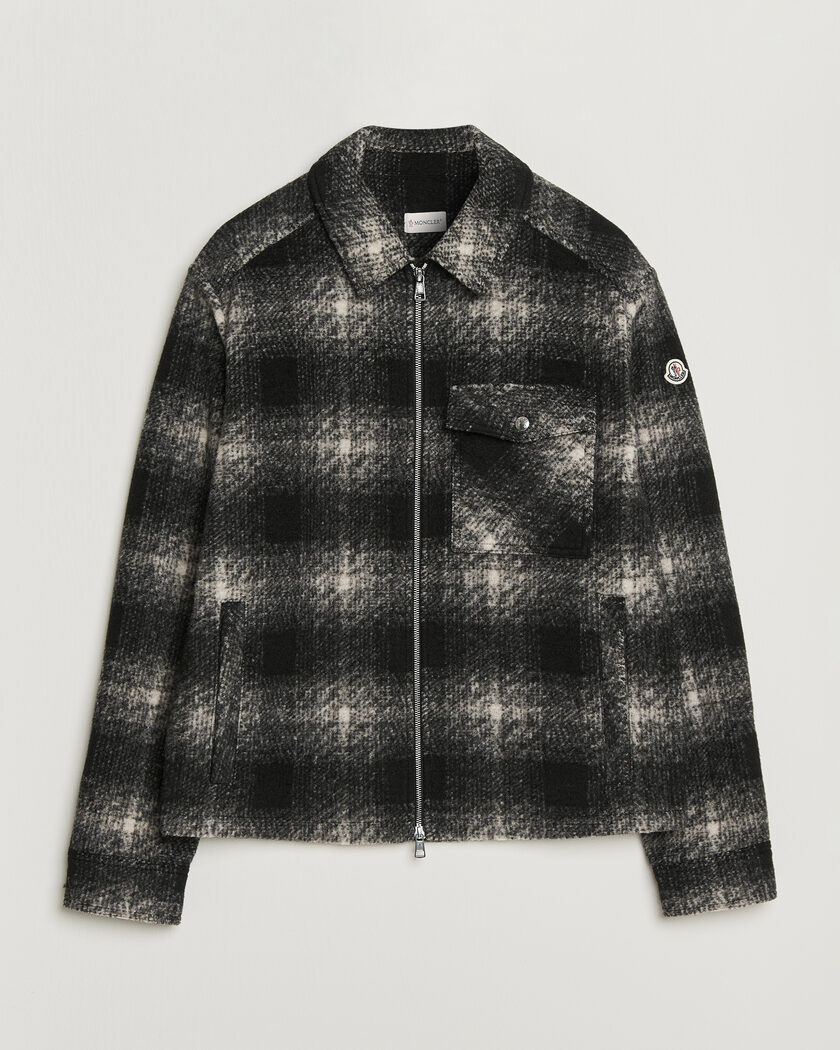 Moncler Flannel Overshirt Grey Check – Grå