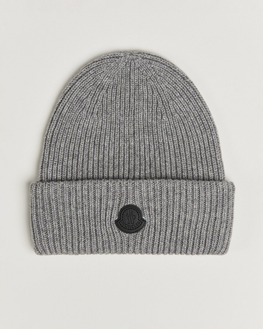 Moncler Rib Cashmere Beanie Grey – Grå