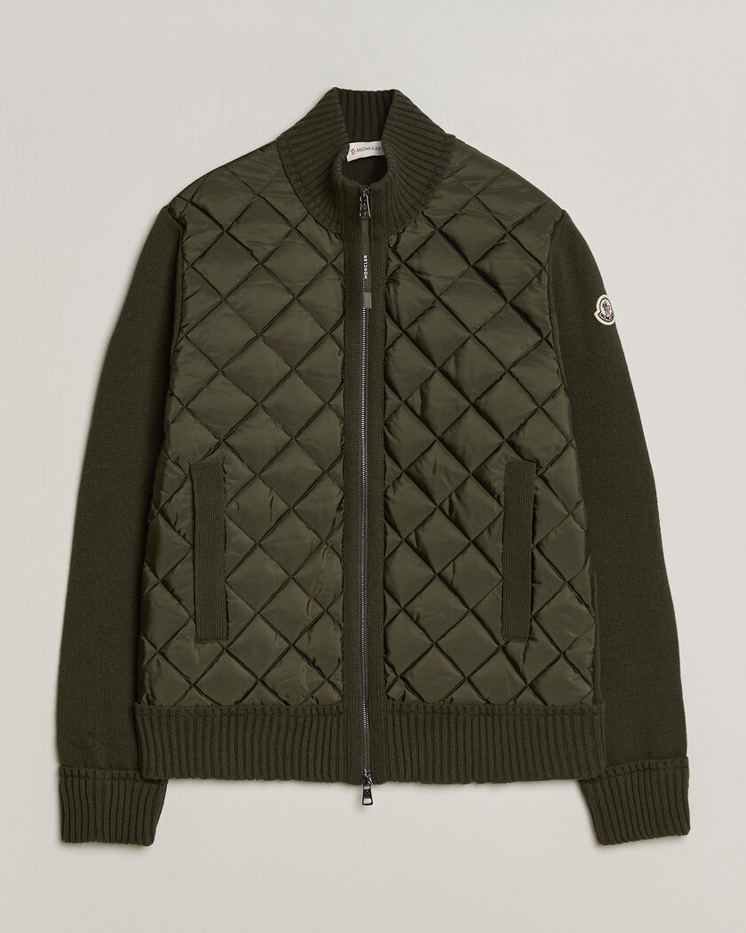 Moncler Quilted Hybrid Jacket Dark Green – Grønn