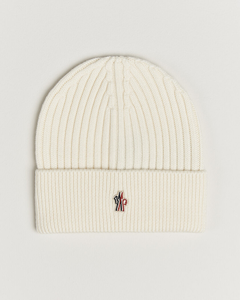Moncler Grenoble Rib Wool Beanie Off White – Hvit