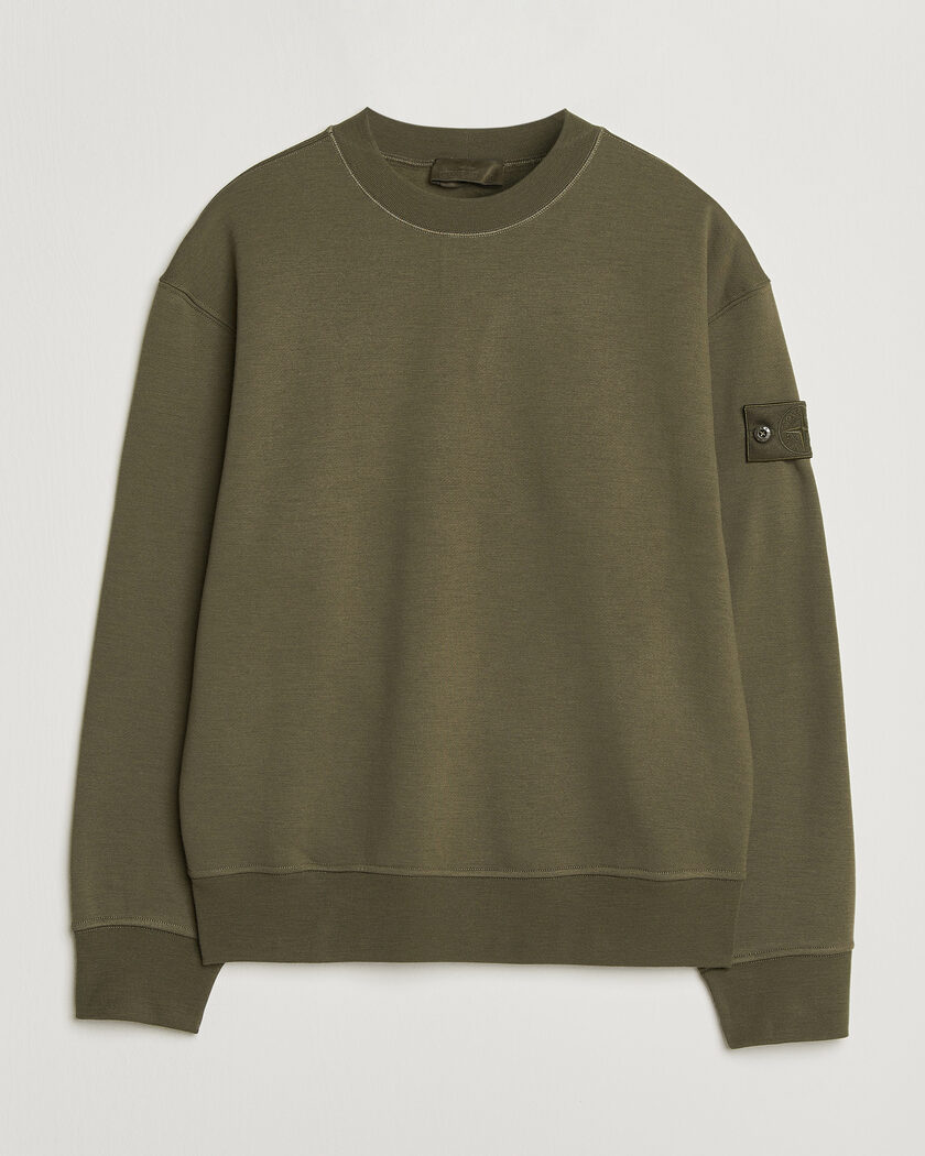 Stone Island Ghost Cotton/Wool Fleece Sweatshirt Miltary Green – Grønn
