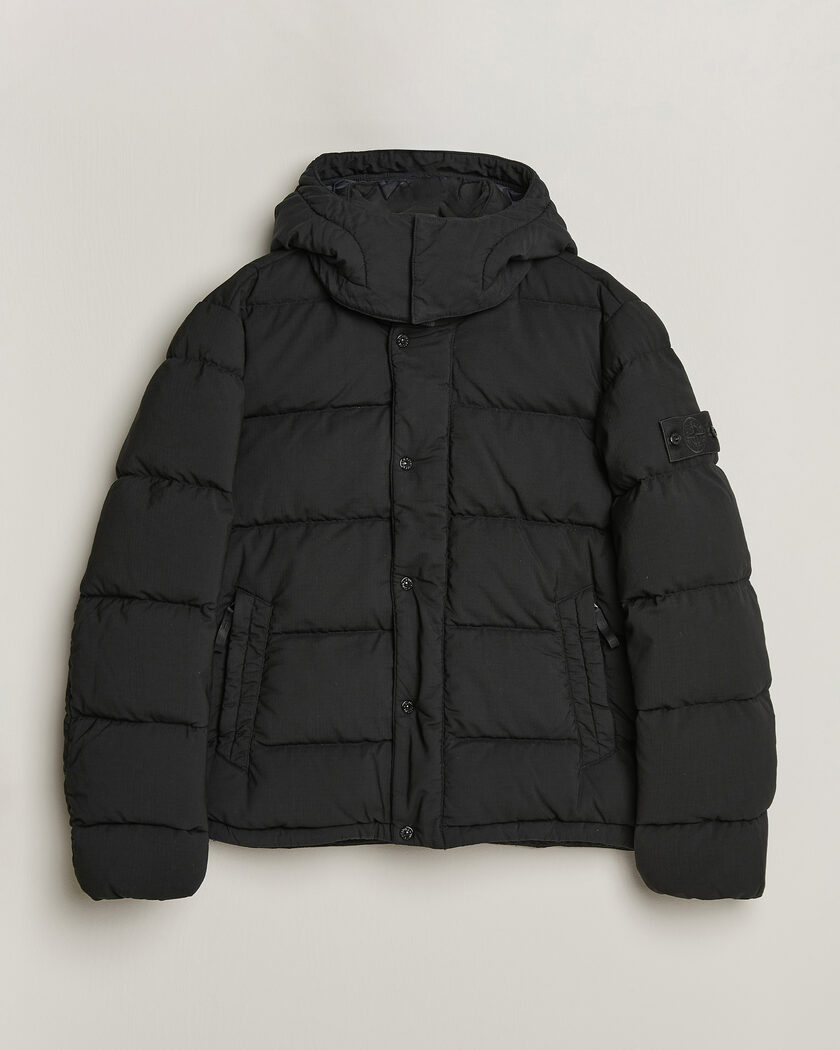 Stone Island Ghost Wool Ripstop Down Jacket Black – Svart
