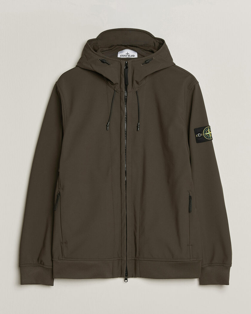 Stone Island Short Hooded Soft Shell Jacket Coal Grey – Grå