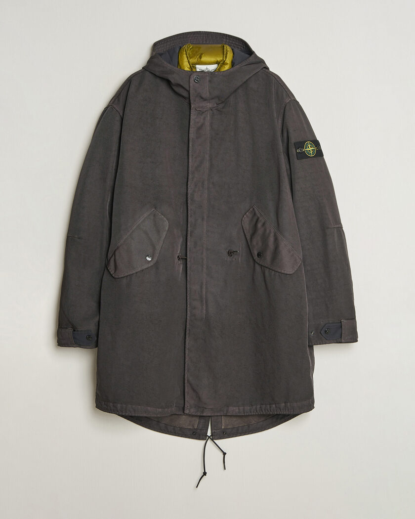Stone Island Dense Oxford Nylon TC Fishtail Parka Lead Grey – Grå