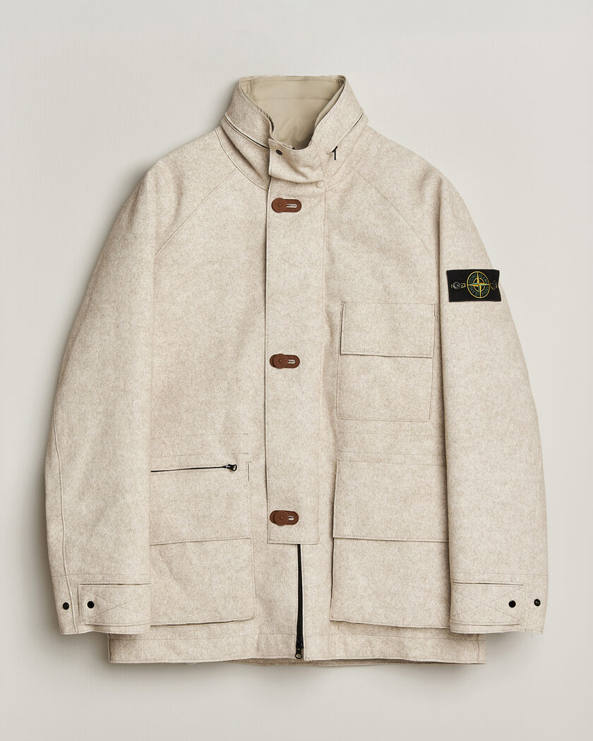 Stone Island Panno Coagulato Coat Biscuit – Beige