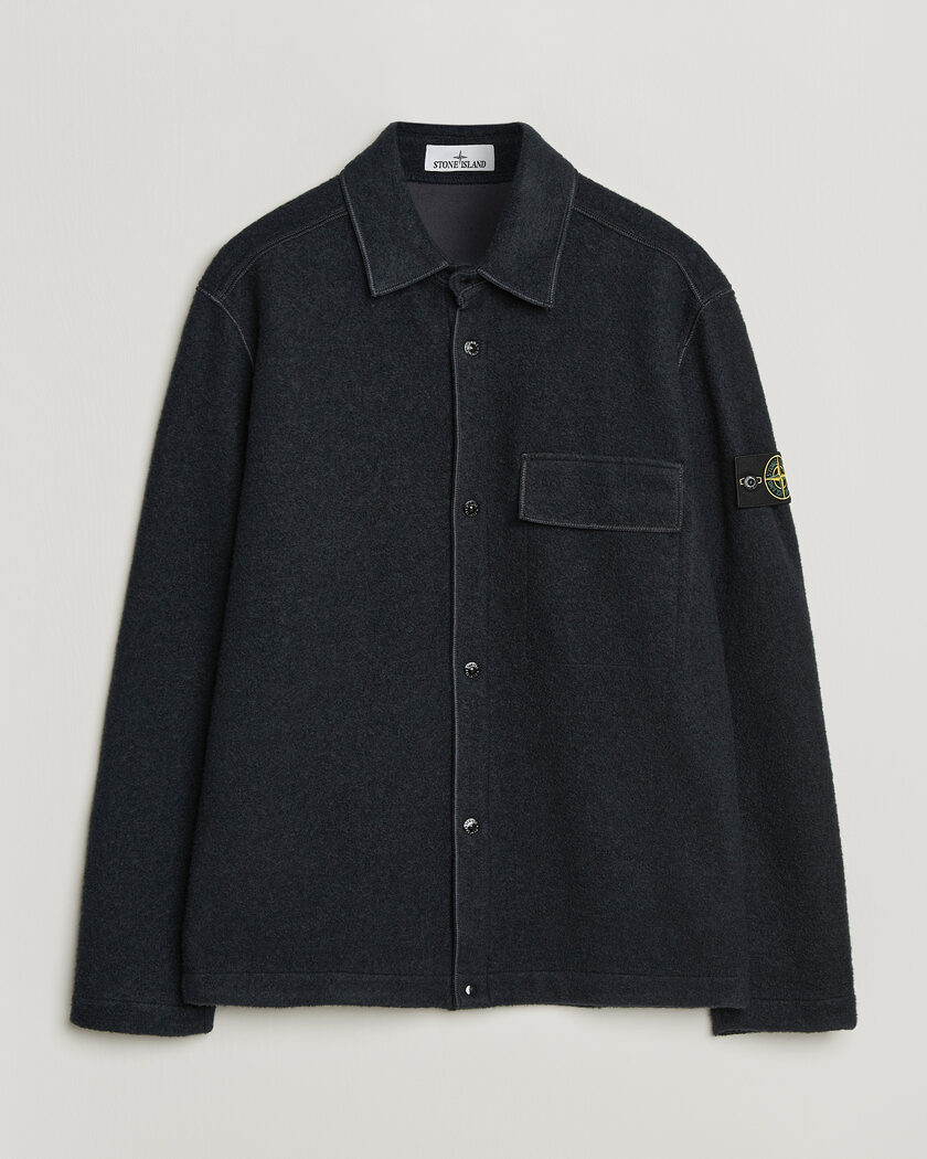 Stone Island Micro Bouclé Overshirt Navy Blue – Blå