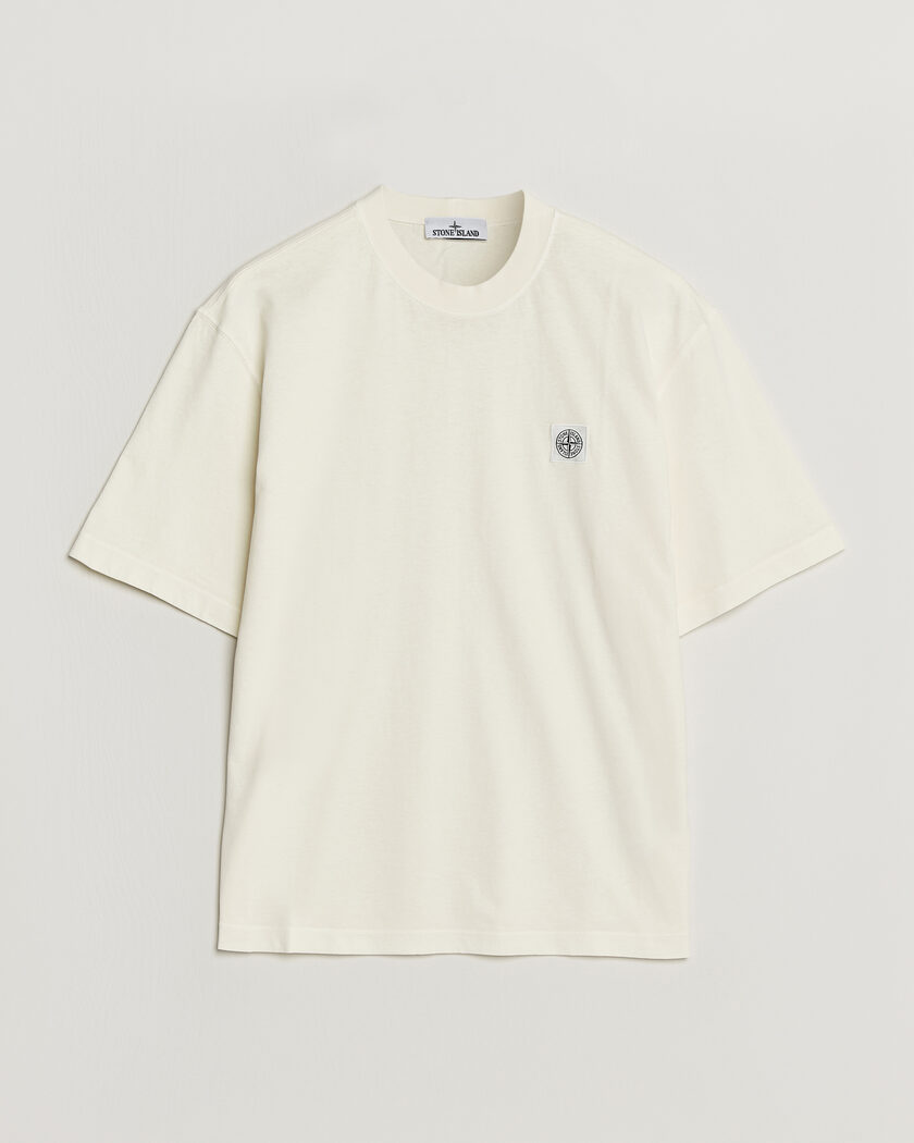 Stone Island Combed Organic Cotton T-Shirt Ivory – Hvit