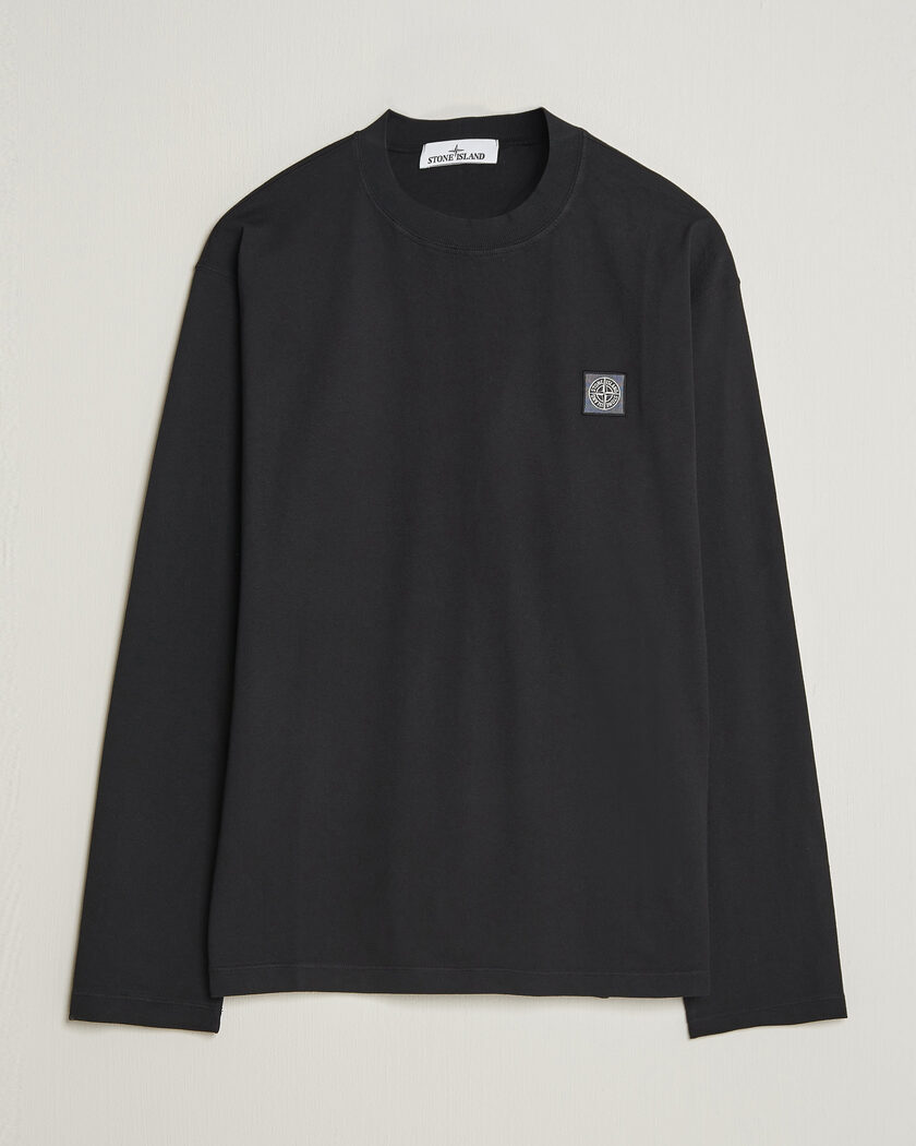 Stone Island Organic Cotton Jersey Long Sleeve T-Shirt Black – Svart