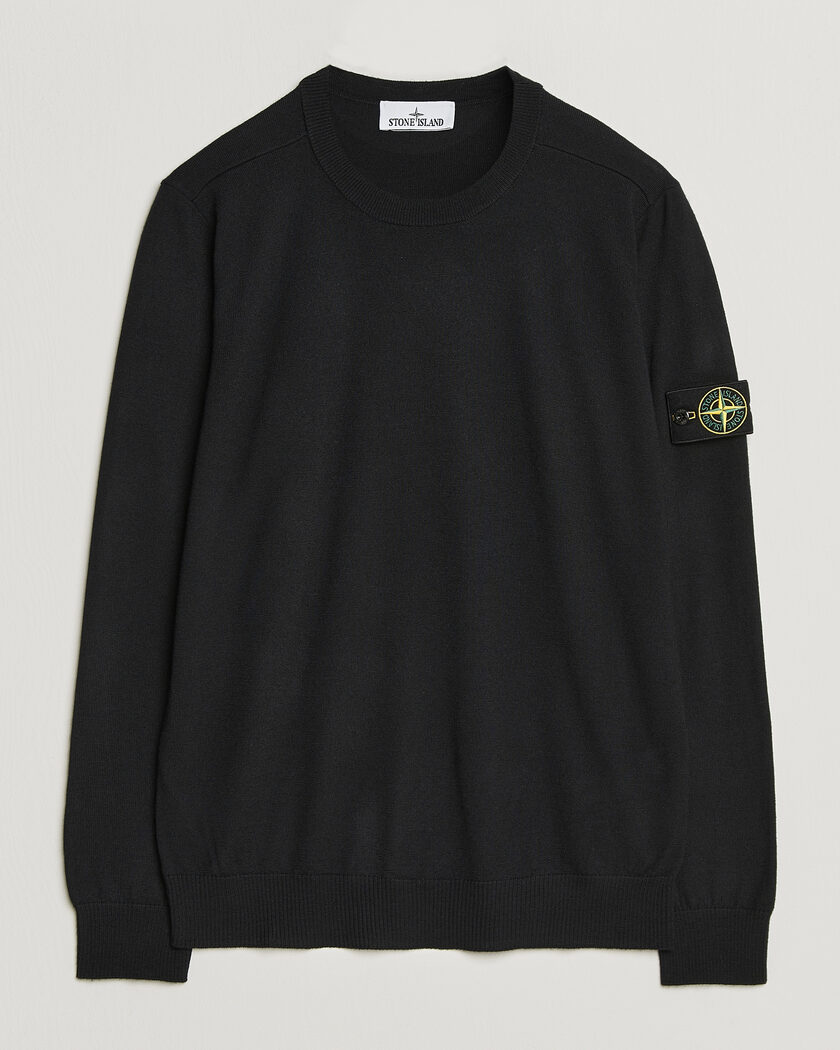  Stone Island Light Pure Wool Crew Neck Black – Svart