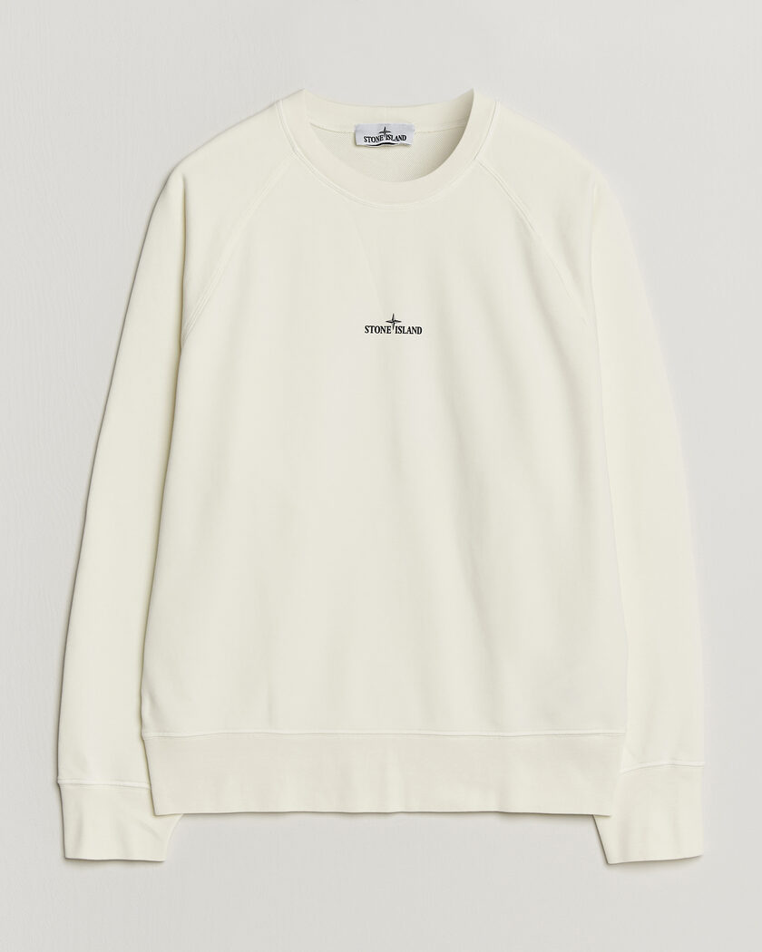 Stone Island Garment Dyed Fleece Desert Print Sweatshirt Ivory – Hvit