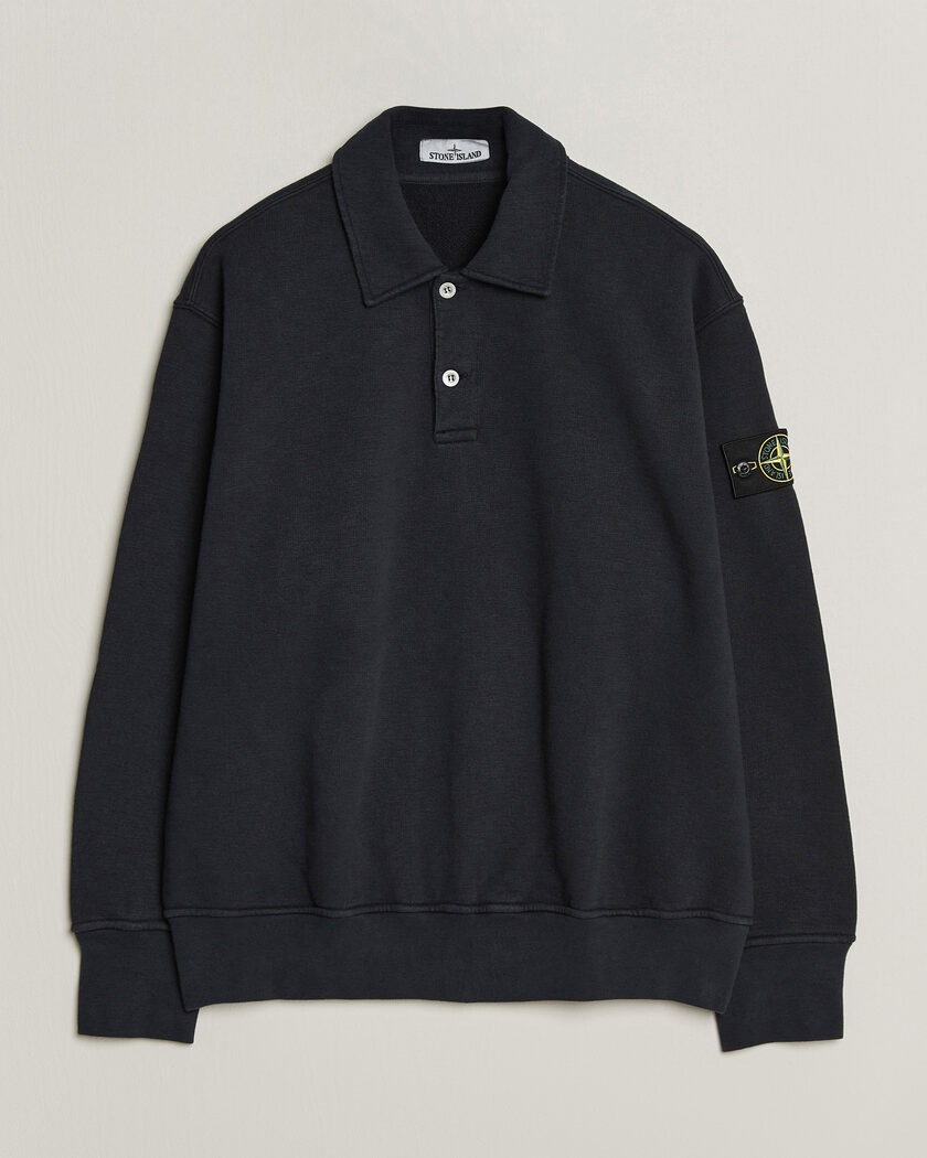 Stone Island Tubular Cotton Fleece Polo Navy Blue – Blå
