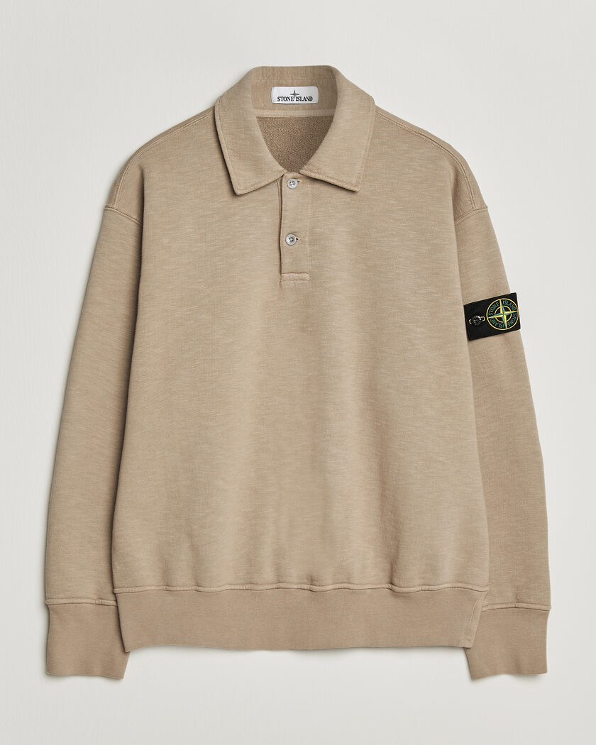 Stone Island Tubular Cotton Fleece Polo Biscuit – Beige