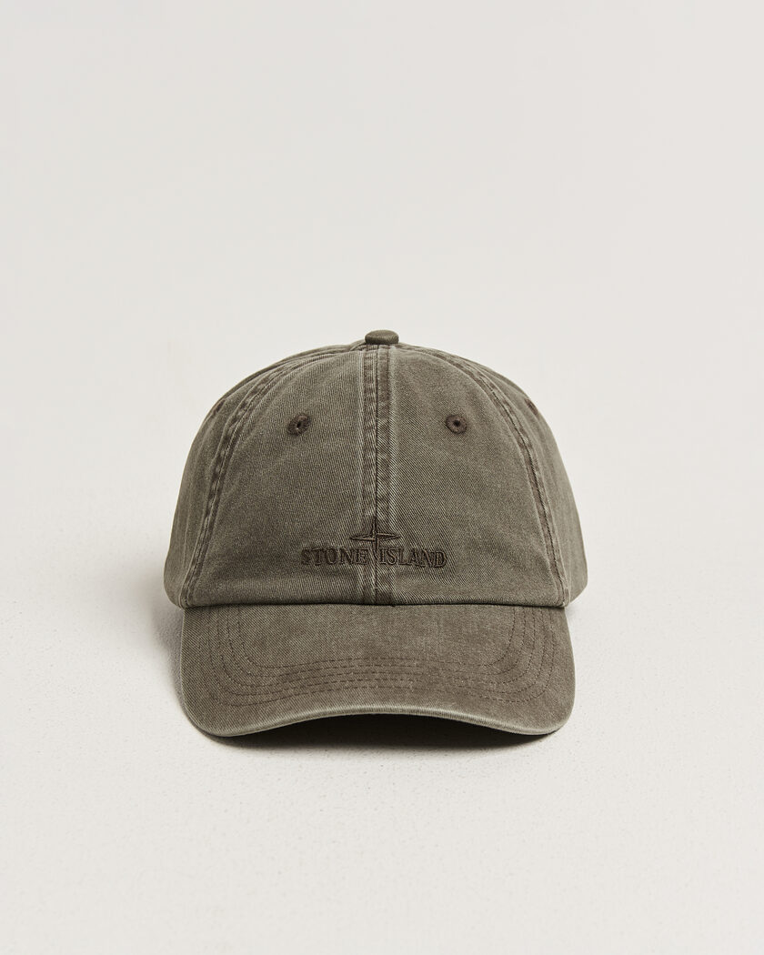 Stone Island Brushed Cotton Gabardine Cap Military Green – Grønn
