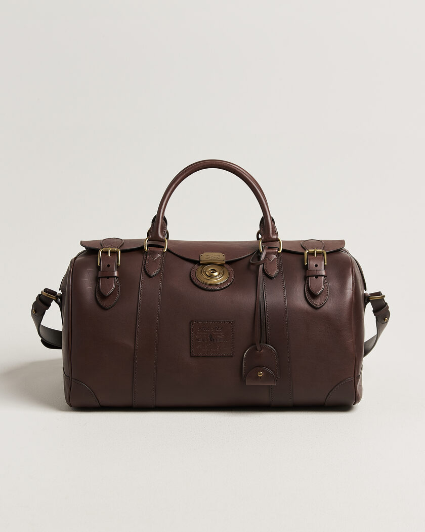 Polo Ralph Lauren Leather Duffle Bag Burnished Brown – Brun