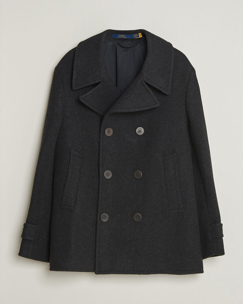 Polo Ralph Lauren Lightweight Melton Peacoat Charcoal – Grå
