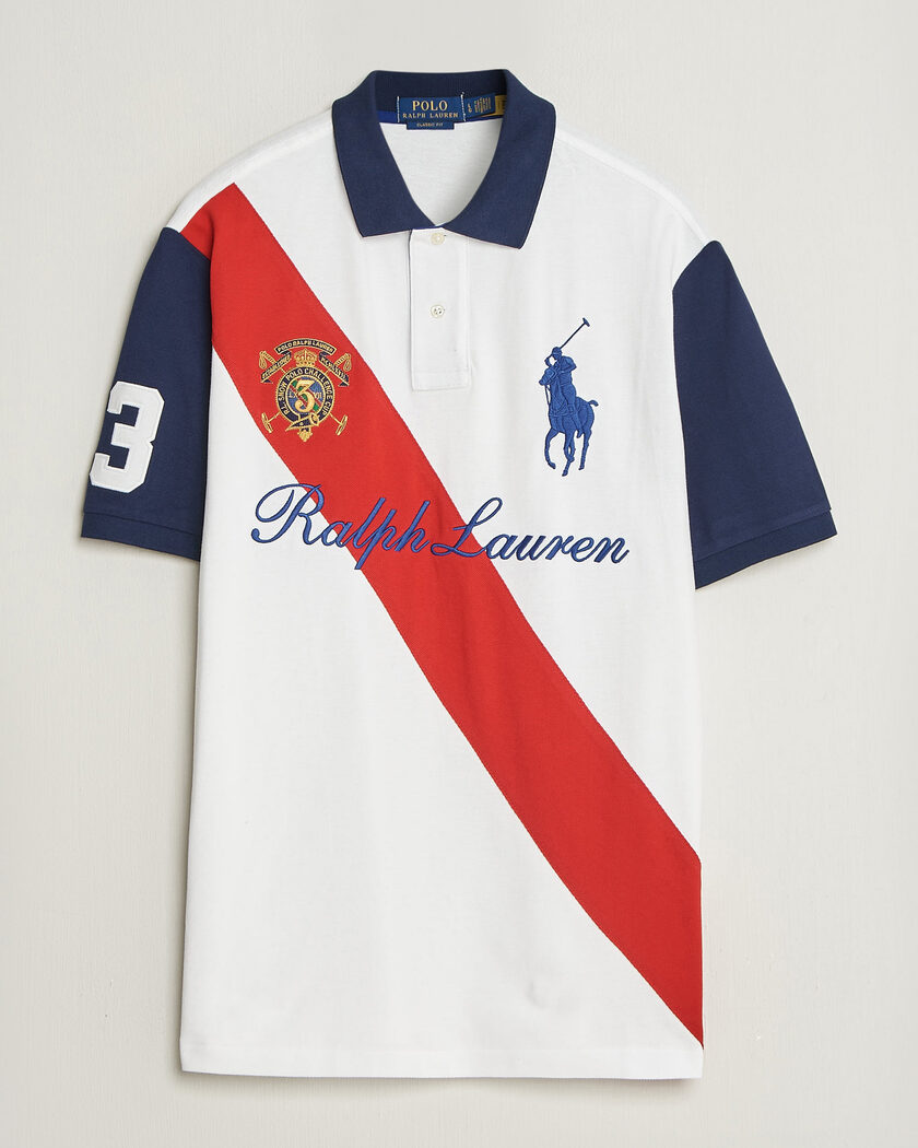 Polo Ralph Lauren Classic Fit Diagonal Stripe Polo White – Hvit