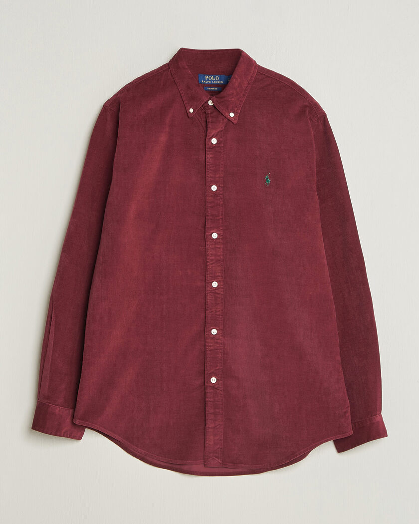 Polo Ralph Lauren Custom Fit BD Corduroy Shirt Classic Wine – Rød