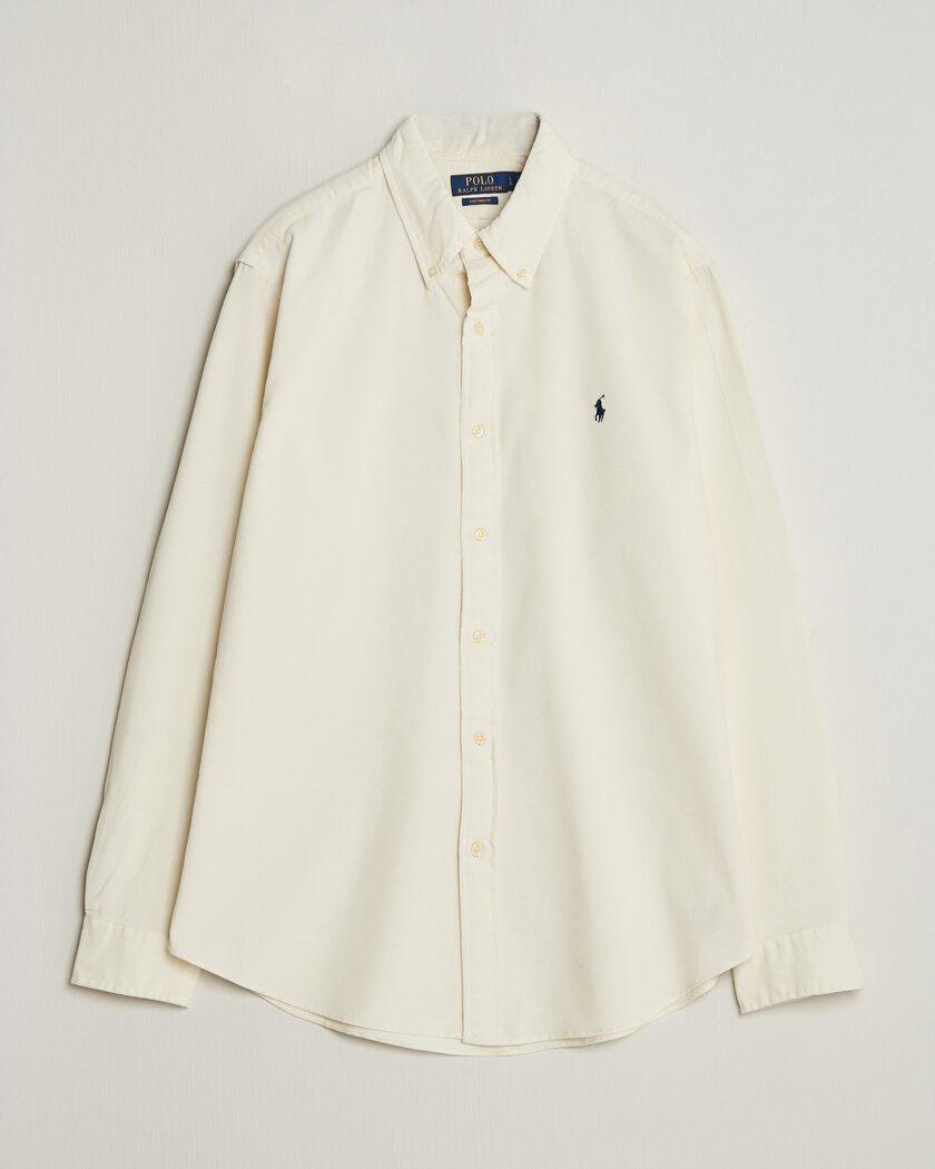 Polo Ralph Lauren Custom Fit BD Corduroy Shirt Clubhouse Cream – Hvit