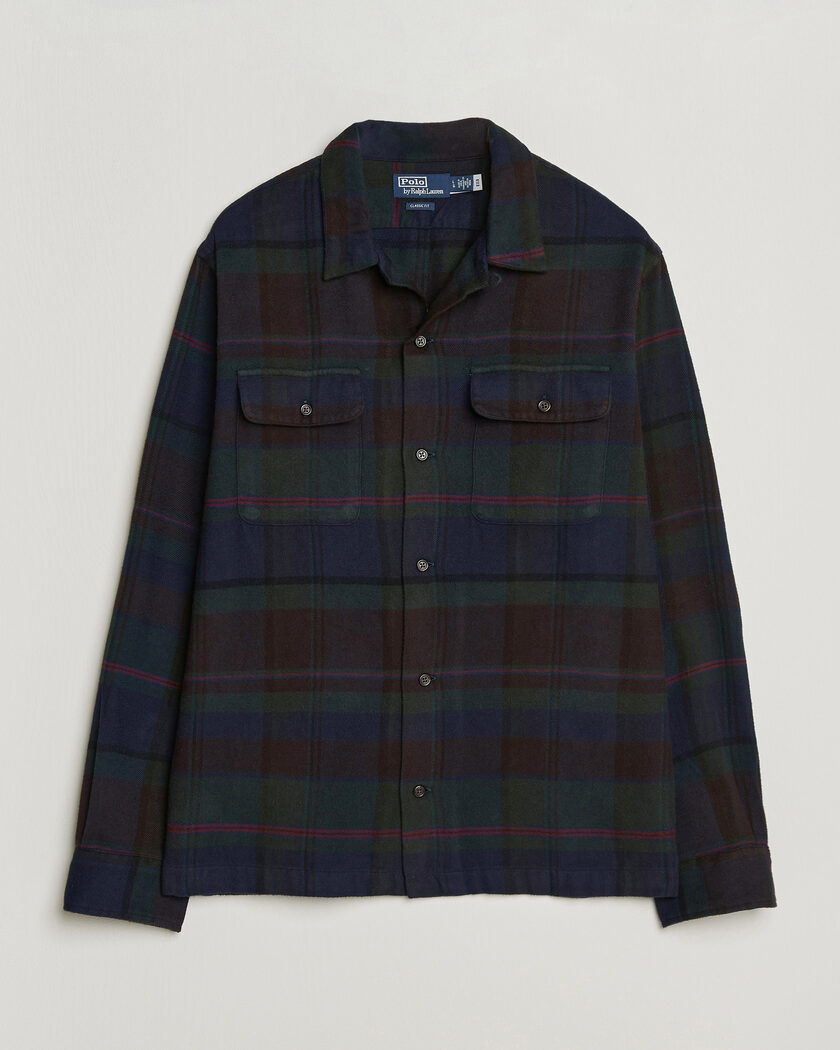 Polo Ralph Lauren Hudson Ranch Checked Overshirt Olive Royal – Grønn