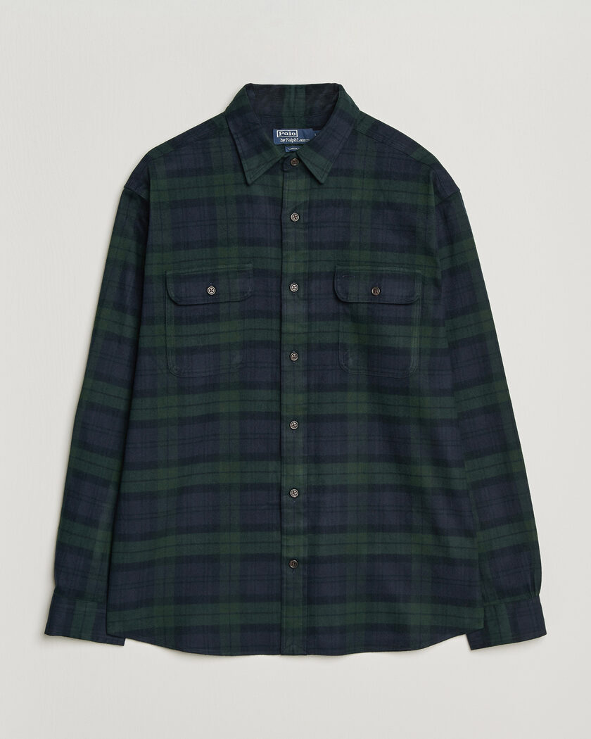Polo Ralph Lauren Classic Fit Shaggy Flannel Shirt Navy Forest – Flerfarget