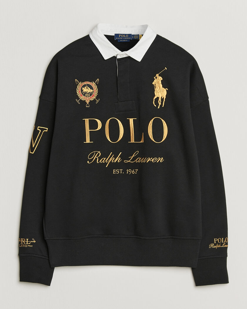 Polo Ralph Lauren Magic Fleece Printed Sweatshirt Polo Black – Svart