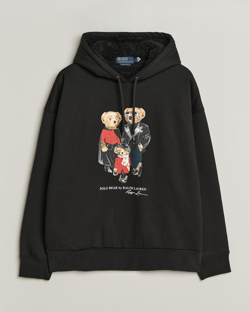 Polo Ralph Lauren Magic Fleece Bear Hoodie Polo Black – Svart