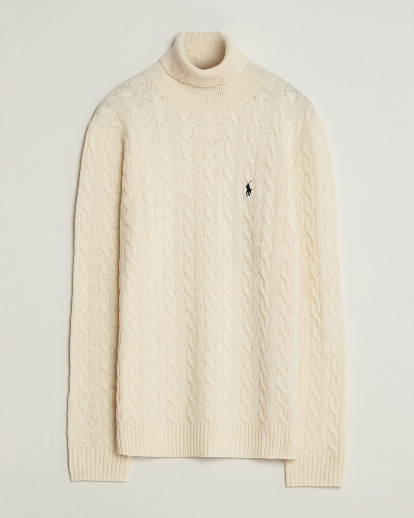 Polo Ralph Lauren Wool/Cashmere Rollneck Andover Cream – Hvit