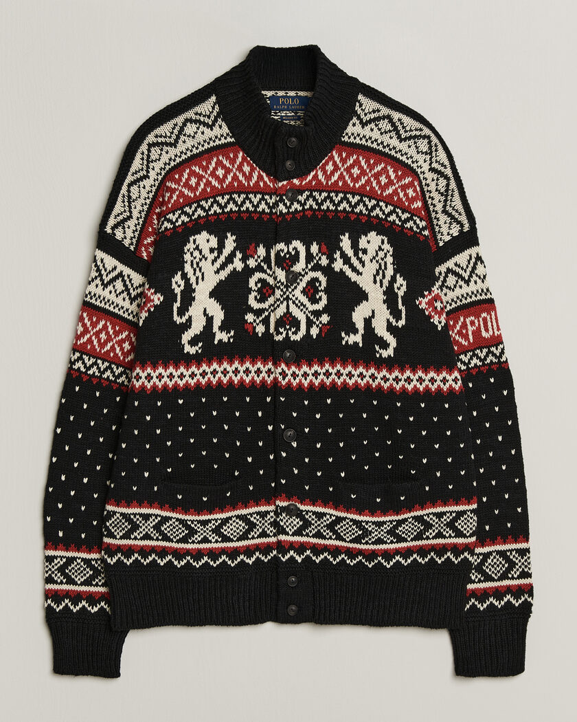 Polo Ralph Lauren Cotton/Cashmere Cardigan Black Combo – Svart