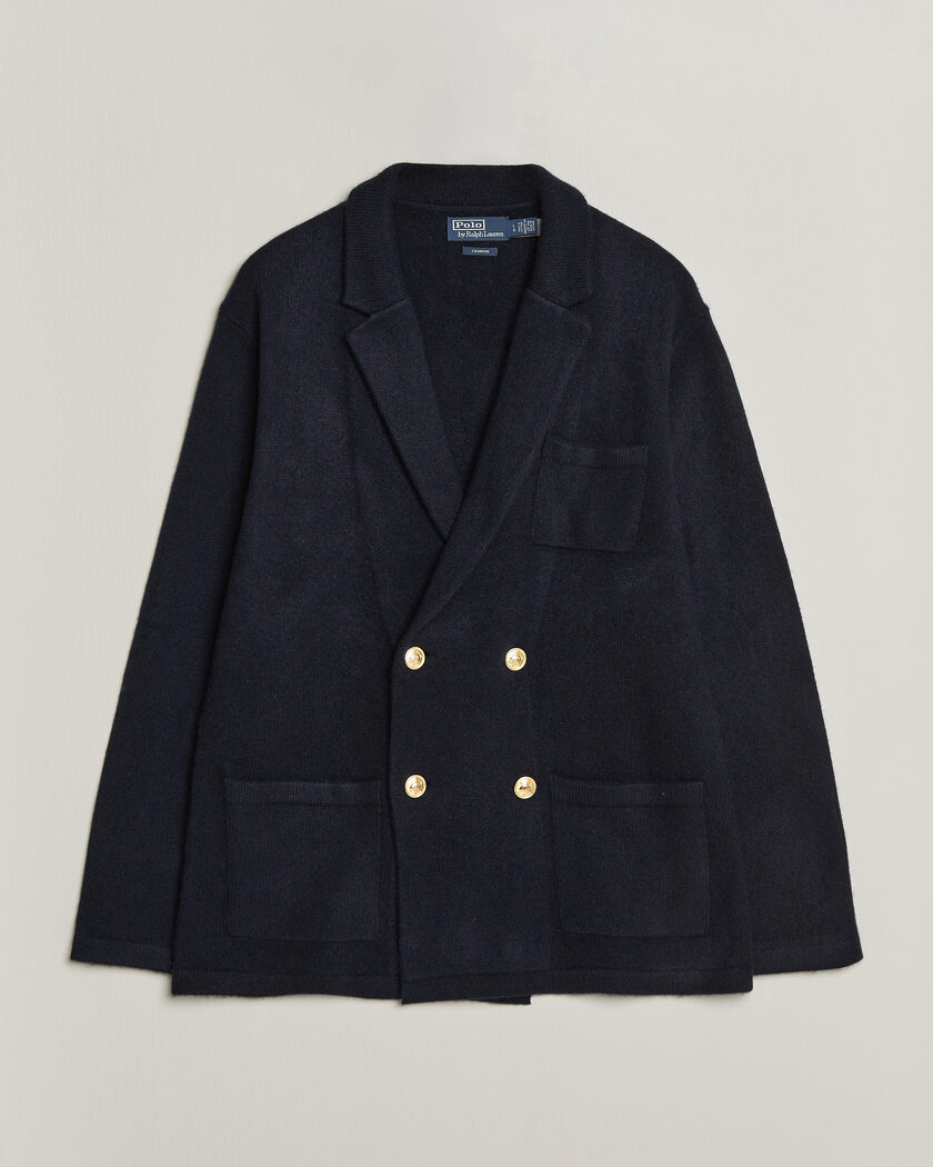 Polo Ralph Lauren Double Breasted Cashmere Cardigan Aviator Navy – Blå