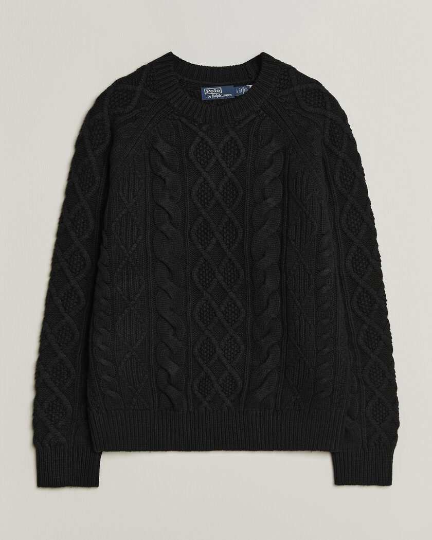 Polo Ralph Lauren Wool/Alpaca Pullover Polo Black – Svart